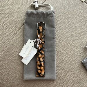 Michele animal print leather watch strap